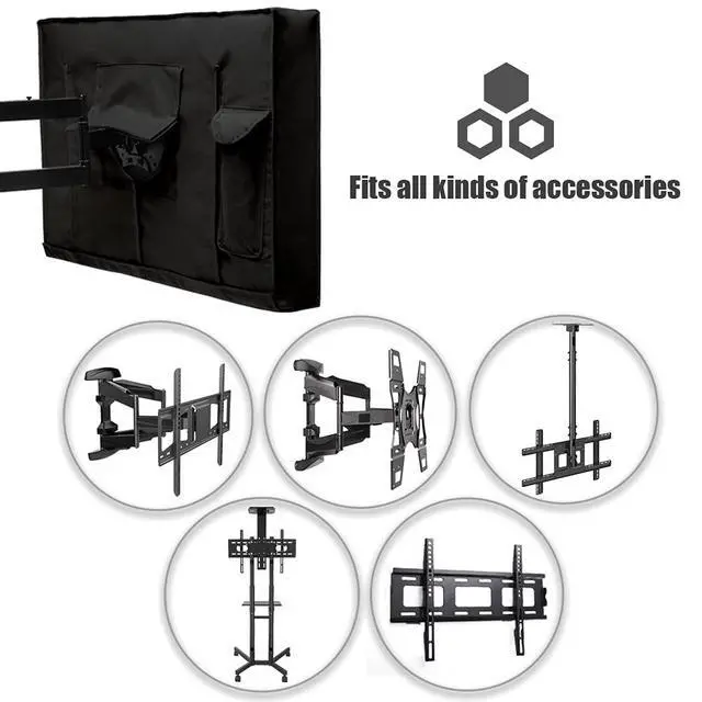 Alt view image 6 of 7 - Outdoor TV Cover Waterproof with Visible Transparent Film Heavy duty TV Cover Box Black Heat Resistant Weatherproof Dustproof Anti UV Patio Outside Television Protector (65-70'')