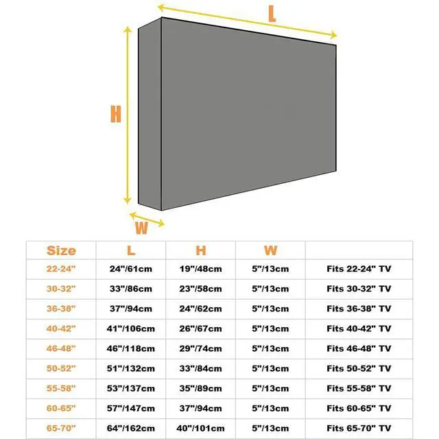 Alt view image 7 of 7 - Outdoor TV Cover Waterproof with Visible Transparent Film Heavy duty TV Cover Box Black Heat Resistant Weatherproof Dustproof Anti UV Patio Outside Television Protector (65-70'')