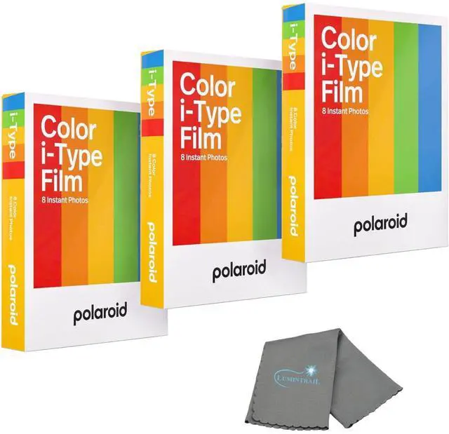 Main image of Polaroid Instant Color Film for i-Type Cameras 3 Pack, 24 Photos, Works with Now, Now+, I-2, & Lab, Bundle with a Cleaning Cloth