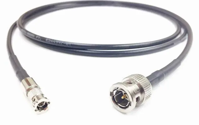 Main image of 6 Foot Standard BNC to HD Micro BNC 3G/6G HD-SDI Mini RG59 75Ohm Cable Black