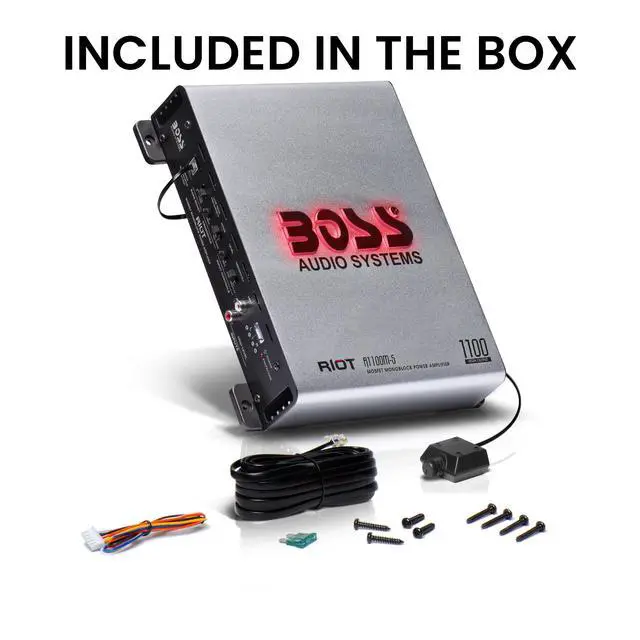 Alt view image 6 of 6 - R1100M-S Monoblock Car Amplifier - 1100 High Output, 2-8 Ohm Stable, Low/High Level Inputs, Low Pass Crossover, MOSFET Power Supply
