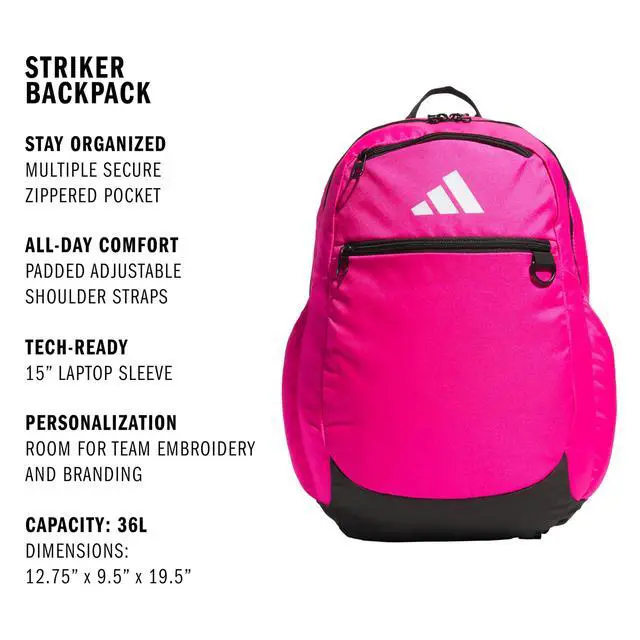 Alt view image 2 of 7 - Striker 3 Team Sports Backpack Daypack for Sports Gym Travel, 36L, Shock Pink, OSFA