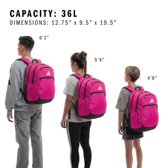 Alt view image 6 of 7 - Striker 3 Team Sports Backpack Daypack for Sports Gym Travel, 36L, Shock Pink, OSFA