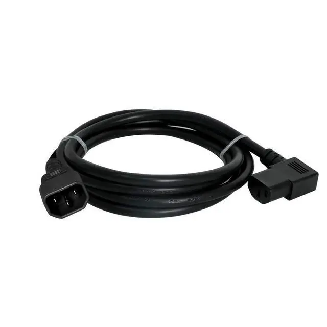Alt view image 2 of 2 - C14 to Right Angle C13 Power Cord 10A 250V 18/3 SJT Heavy Duty Computer Power Cable Server PDU Replacement Cord Black Right Angle Connector AC Power Supply Cable for PC Monitor CPU UPS (8 ft)