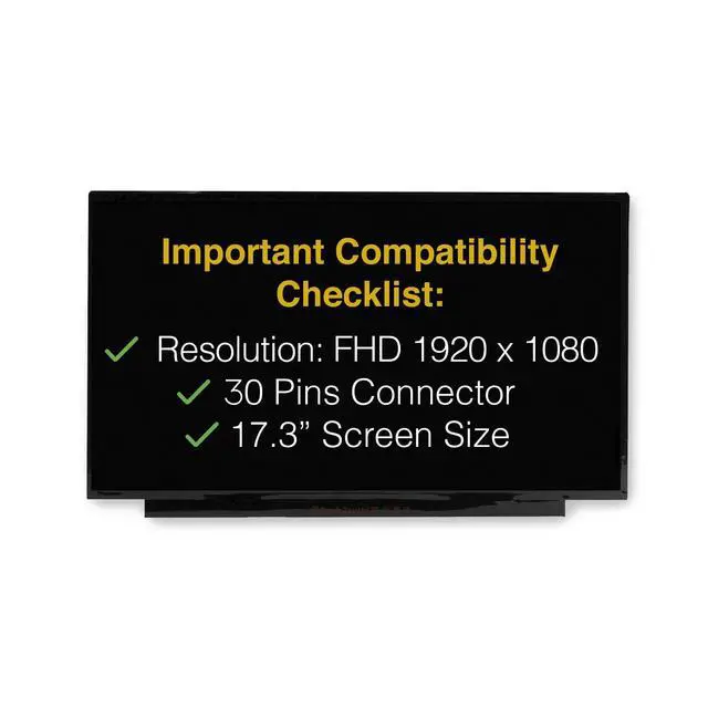 Alt view image 3 of 7 - Screen for HP 17Z-CP200 30 Pins FHD 1920x1080 Matte LCD LED Display | Replacement, Tools and Tape Included