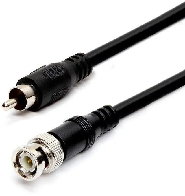 Main image of RG59U 75 Feet BNC Male to RCA Male, 75 Ohm, Coaxial BNC to RCA Video Cable, Black, (455-N)