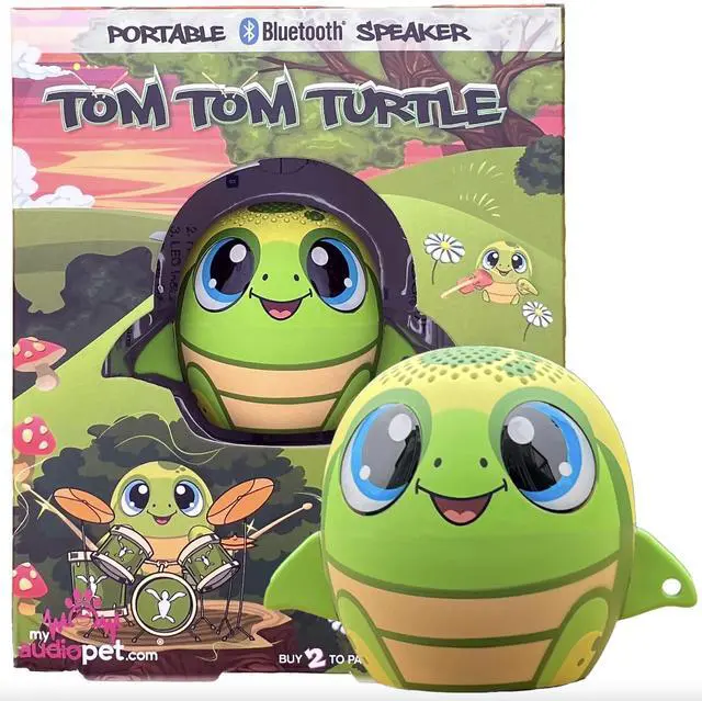 Main image of TWS Mini Bluetooth Animal Wireless Speaker for Kids of All Ages - True Wireless Stereo Pair with Another TWS Pet for Powerful Rich Room-Filling Sound (Turtle)