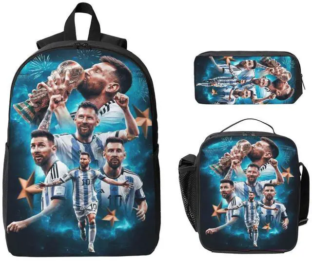 Main image of Soccer Backpack Set for Men Women Lightweight Laptop Backpack, Lunch Bag and Pencil Case