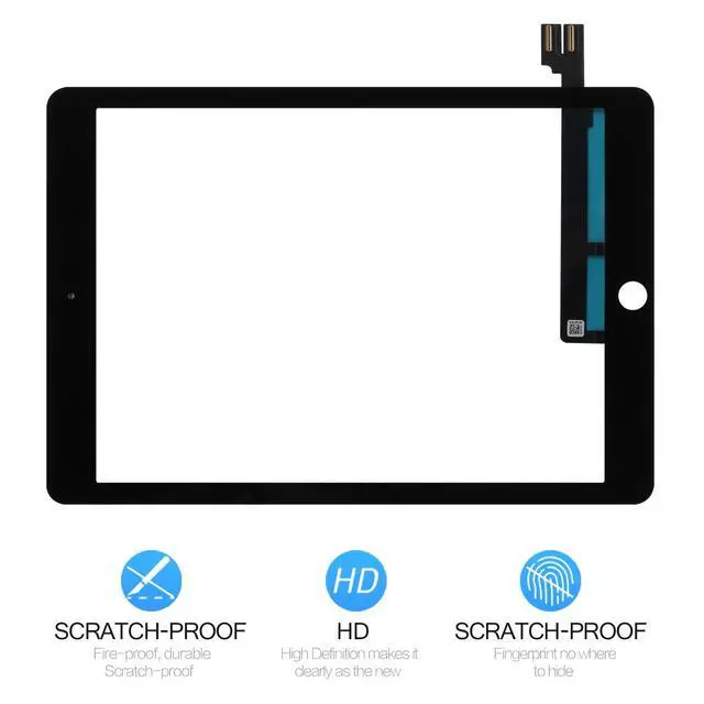 Alt view image 5 of 7 - Replacement for iPad Pro 9.7 2016 A1673 A1674 A1675 Touch ScreenLCD is Not Included, No Instructions Front Glass Panel Replacementwith Tool Kits & Screen Protector (Black)