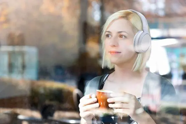 Alt view image 6 of 6 - Trucker Bluetooth Headset, Wireless Headset with Noise-Canceling Microphone, 2-in-One Convertible Mono & Stereo Design Headphone (White)