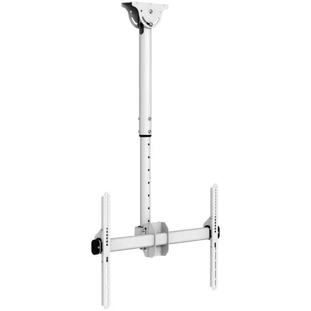 Alt view image 2 of 7 - TV Ceiling Mount Bracket, 32-75", 110 lbs, White | Full motion 360 rotation, height adjustable 22-36", VESA 200x200-600x400, fits flat or vaulted ceilings