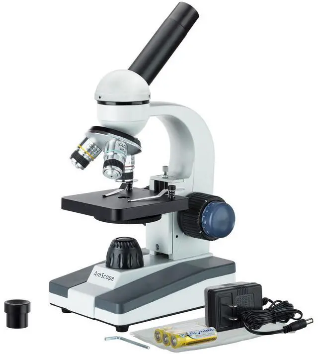 Main image of M150A Compound Monocular Microscope, WF10x and WF16x Eyepieces | 40X-640X Magnification Range Compound Biological Microscope Built-In LED Illumination Brightfield Imaging Built-In