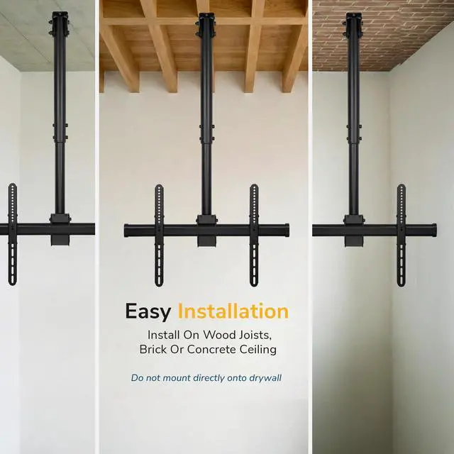 Alt view image 5 of 7 - TV Ceiling Mount, 32-75", 110 lbs, MI-509B | Full motion 360 rotation, height adjustable 22-36", VESA 200x200-600x400, vaulted ceilings