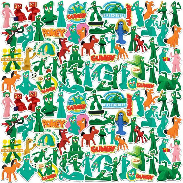 Main image of Gumby 100 Vinyl Stickers Waterproof Die-Cut Decals Laptop Water Bottle Car
