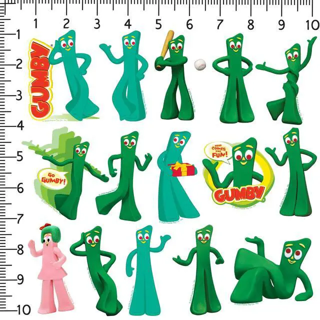 Alt view image 2 of 6 - Gumby 100 Vinyl Stickers Waterproof Die-Cut Decals Laptop Water Bottle Car