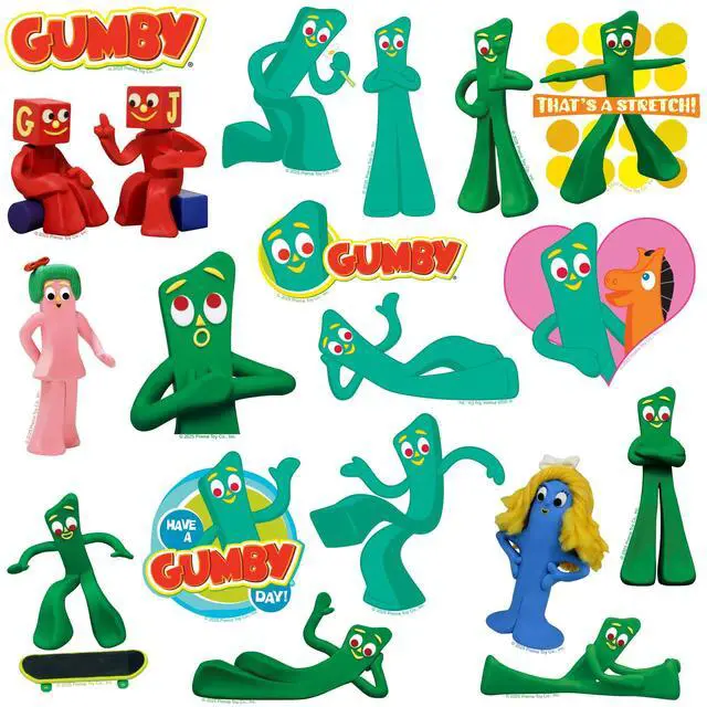 Alt view image 3 of 6 - Gumby 100 Vinyl Stickers Waterproof Die-Cut Decals Laptop Water Bottle Car