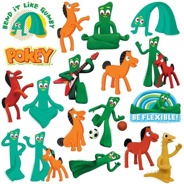 Alt view image 4 of 6 - Gumby 100 Vinyl Stickers Waterproof Die-Cut Decals Laptop Water Bottle Car