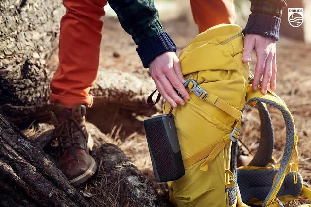 Alt view image 5 of 7 - S4807 Outdoors Wireless Bluetooth Speaker with Stereo Pairing and Bluetooth Multipoint Connection, IP67 Waterproof, Gray
