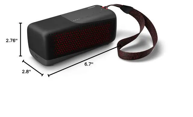 Alt view image 7 of 7 - S4807 Outdoors Wireless Bluetooth Speaker with Stereo Pairing and Bluetooth Multipoint Connection, IP67 Waterproof, Gray