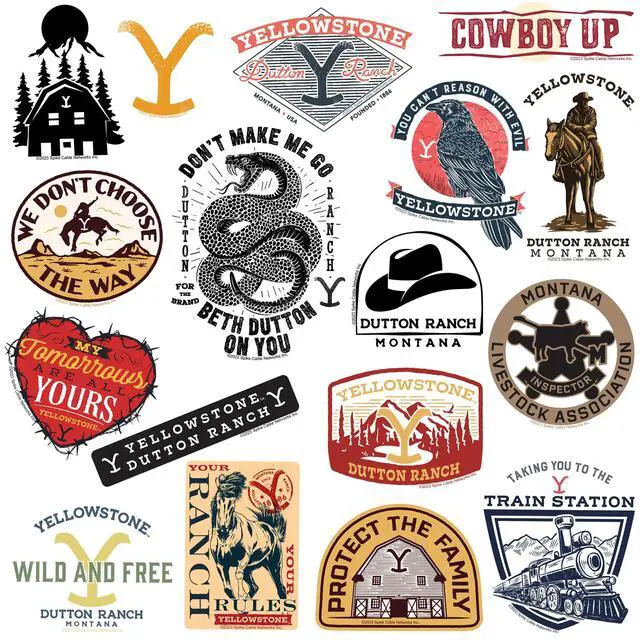 Alt view image 3 of 6 - Yellowstone 100 Vinyl Stickers Waterproof Die-Cut Decals Laptop Scrapbook