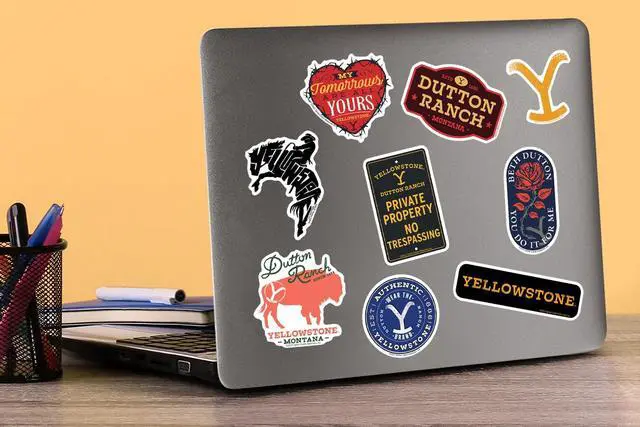 Alt view image 5 of 6 - Yellowstone 100 Vinyl Stickers Waterproof Die-Cut Decals Laptop Scrapbook