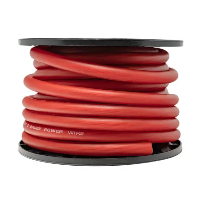 Alt view image 3 of 3 - Connected 0 Gauge 50' Wire UltraFlex Amplifier Power/Ground Cable, Red