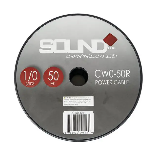 Alt view image 2 of 3 - Connected 0 Gauge 50' Wire UltraFlex Amplifier Power/Ground Cable, Red