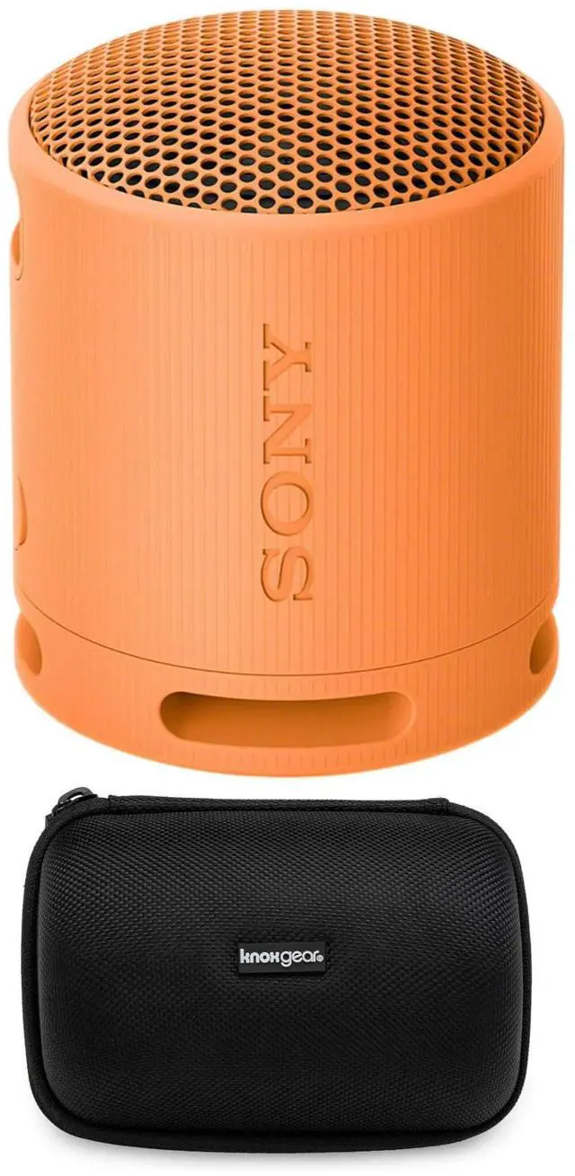 Main image of SRS-XB100 Wireless Bluetooth Portable Travel Speaker Bundle (Orange) | Travel case, Strap, (2 items)