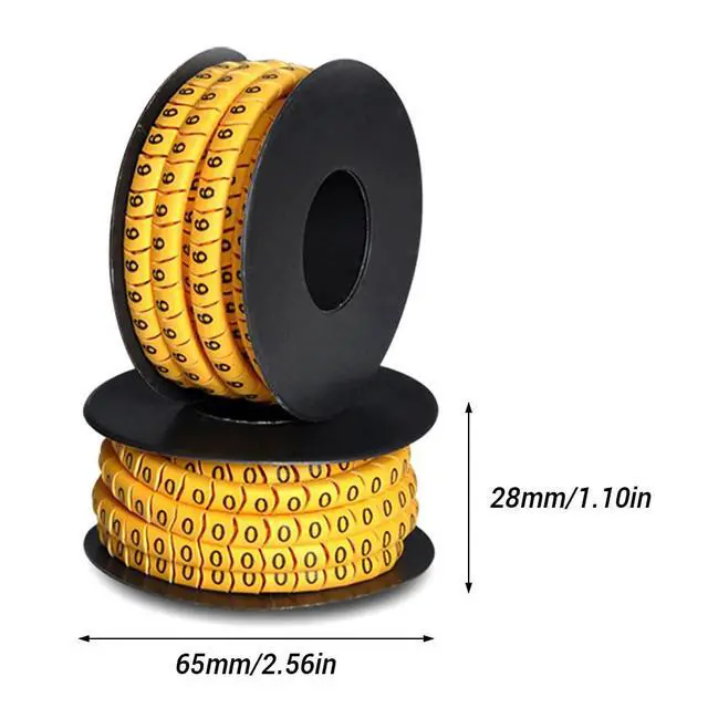 Alt view image 2 of 7 - 10Pcs Cable Identification Wire 6m² | PVC Oil Proof Clear Markings 0-9 Concave Number Tube for Electronic Computers