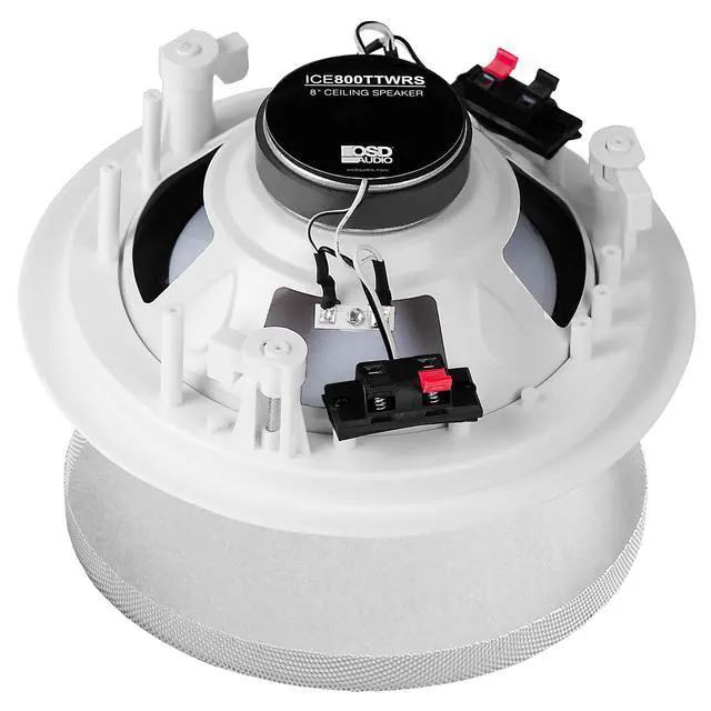Alt view image 4 of 7 - 8 Inch Weather Resistant in Ceiling Single Stereo Speaker, Dual Voice Coil Stereo Ceiling Speaker with Dual Tweeters for Bathroom Patio, ICE800TTWRS
