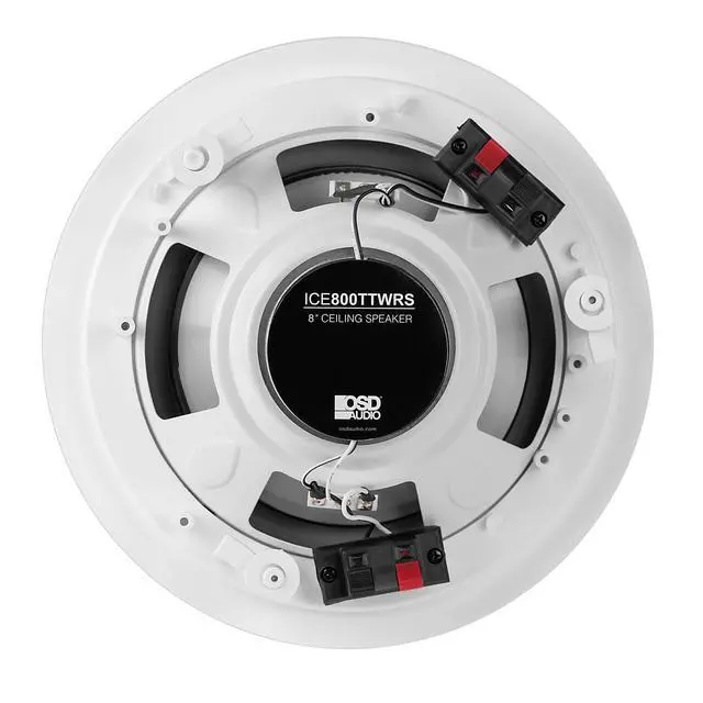 Alt view image 5 of 7 - 8 Inch Weather Resistant in Ceiling Single Stereo Speaker, Dual Voice Coil Stereo Ceiling Speaker with Dual Tweeters for Bathroom Patio, ICE800TTWRS