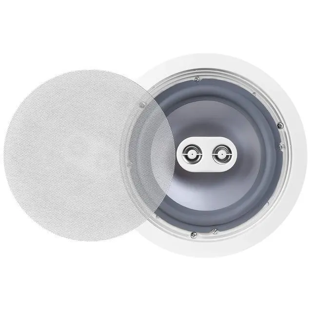 Alt view image 6 of 7 - 8 Inch Weather Resistant in Ceiling Single Stereo Speaker, Dual Voice Coil Stereo Ceiling Speaker with Dual Tweeters for Bathroom Patio, ICE800TTWRS