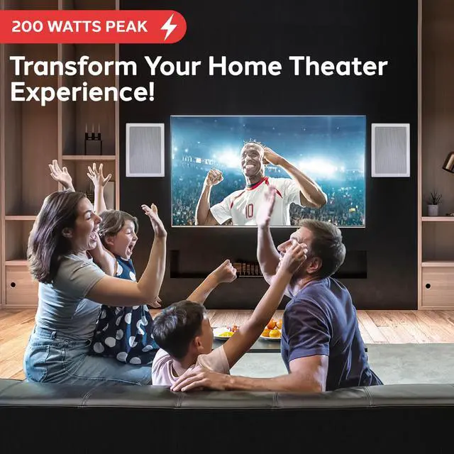 Alt view image 3 of 7 - Two Way Stereo Sound Speaker - Dual Professional Audio Speakers System - In Wall / In Ceiling White Mount Flush, 6.5" Midbass, 1/2 Inch Polymer Tweeter - Indoor Home Theater - PDIW65 (Pair)