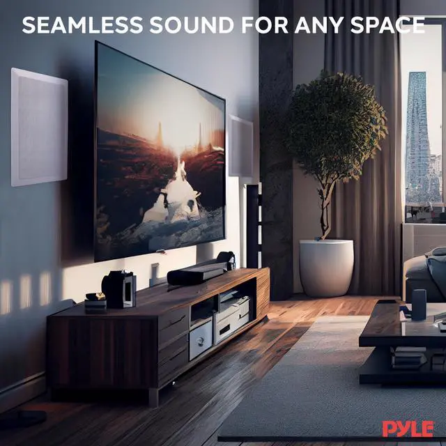 Alt view image 7 of 7 - Two Way Stereo Sound Speaker - Dual Professional Audio Speakers System - In Wall / In Ceiling White Mount Flush, 6.5" Midbass, 1/2 Inch Polymer Tweeter - Indoor Home Theater - PDIW65 (Pair)