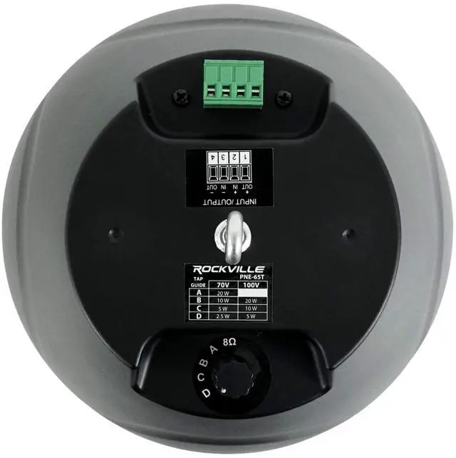 Alt view image 6 of 6 - PEN-65T Black 6.5" 70V Hanging Pendant Speaker, 2-Pack | 70V/100V Transformer Taps: 40W, 20W, 10W, 5W or 8 Ohm 60W RMS, Euroblock Terminals, Deep Bass, for Restaurants