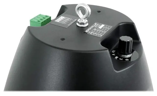Alt view image 6 of 7 - PEN-65T Black 6.5" 70V Hanging Pendant Speaker for Restaurants | 70V/100V Transformer Taps: 40W, 20W, 10W, 5W or 8 Ohm 60W RMS, Euroblock Terminals, Deep Bass