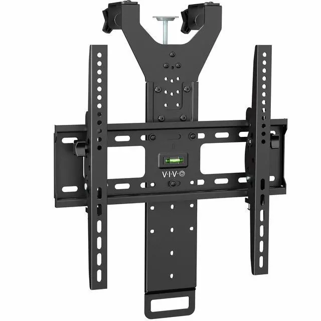 Main image of TV Hanger Bracket for 42 to 75 inch Flat and Curved Screens, Light Weight Steel Design, Height Adjustable Cross Bar, Loft Bed, Thin Door TV Mount, Max VESA 400x400, Black, MOUNT-TV02LB
