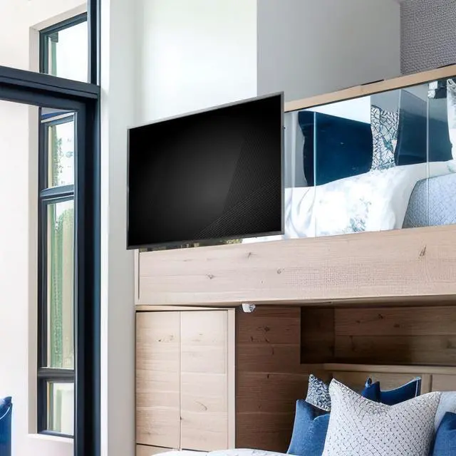 Alt view image 7 of 7 - TV Hanger Bracket for 42 to 75 inch Flat and Curved Screens, Light Weight Steel Design, Height Adjustable Cross Bar, Loft Bed, Thin Door TV Mount, Max VESA 400x400, Black, MOUNT-TV02LB
