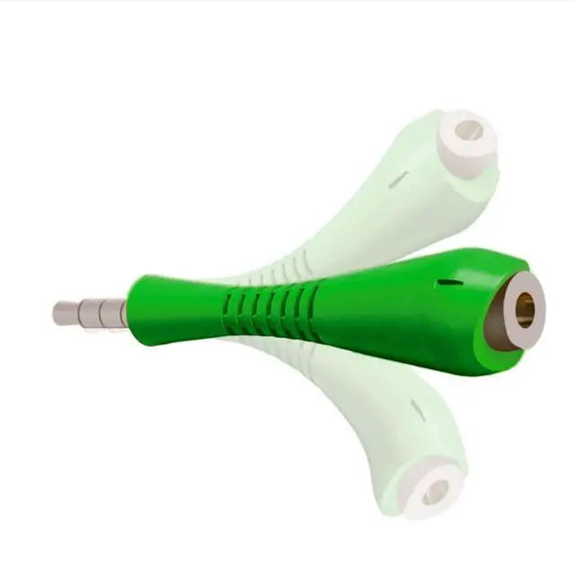 Alt view image 4 of 7 - Fishbone 25 Pack Flexible 3.5 mm TRRS Adapter, Green