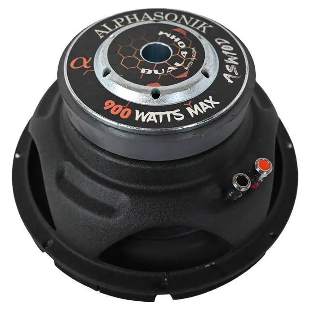 Alt view image 5 of 7 - ASW10D AS Series 10" 900 Watts Max / 300 Watts RMS Dual 4 Ohm Car Subwoofer Stamped Steel Basket with Stronium Magnet Non Pressed Paper Cone Audio Speaker Bass Sub Woofer