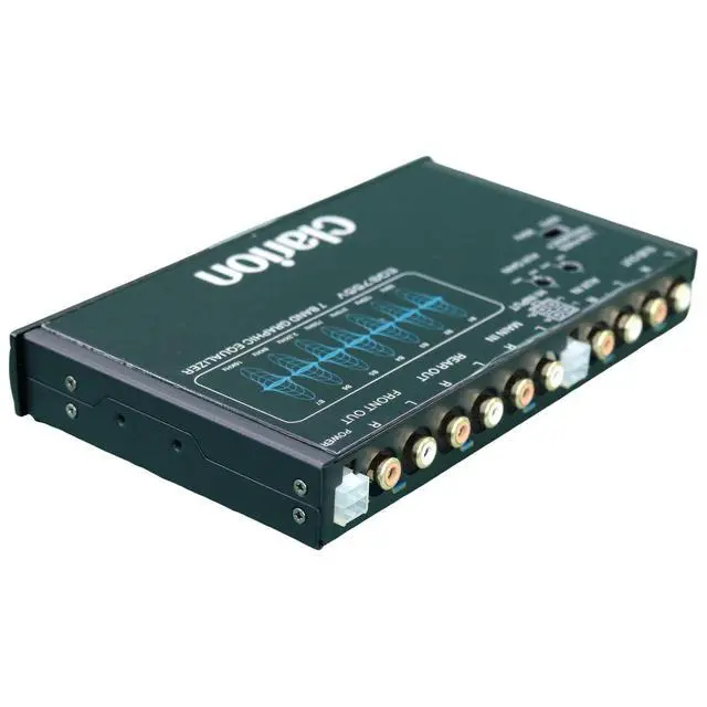 Alt view image 4 of 6 - EQS755V 7-Band Car Audio 1/2-DIN Size Car Graphic Equalizer/Crossover with Front 3.5mm Auxiliary Input, Rear RCA Auxiliary Input and High Level Speaker Inputs