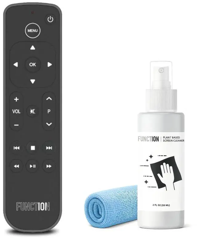 Main image of Bluetooth Replacement Button Remote for Apple TV + Electronics Screen Cleaner and 12" x 12" Cloth | BLE and Infrared Connectivity | 2 AAA Batteries Included