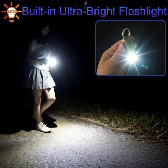 Alt view image 3 of 7 - 135dB Rechargeable Personal Safety Alarm Strobe Light Flashlight Keychain Siren for Women, Girls, College, School Students Emergency SOS Alerts Loud Sound Hiking Alarm Torchlight Bear Deterrent. Gold