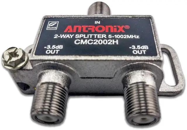 Alt view image 2 of 5 - CMC2002H 2-Way- (5) Pack - Horizontal Splitter (2) -3.5db Ports 5-1002 MHz High Performance Profession Quality for Coax Cable TV & Internet Factory Sealed with Screws