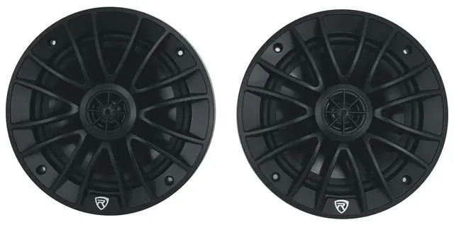 Alt view image 2 of 7 - RM-PREMIUM-65 Black 6.5" 4-Ohm, Marine Boat Speakers Pair | 600W Peak, 150W RMS, 35Hz-20kHz, 93dB Sensitivity, True Coaxial Design, Weather-Resistant Grilles, Mounting Screws