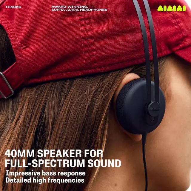 Alt view image 6 of 7 - Tracks Black USB-C Wired On-Ear Headphones with Mic, Tight Bass | Full-Spectrum Sound, 40mm drivers, detailed highs, USB-C, 3-button remote and mic, aluminium band, adjustable 2-color slider