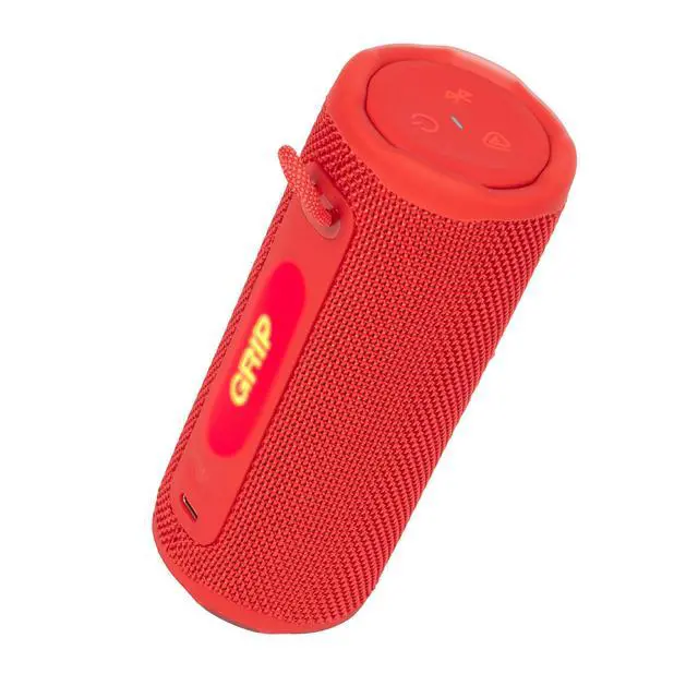 Alt view image 3 of 7 - Grip Portable Bluetooth Speaker Red (GRIPRD) IP68 Waterproof & Dustproof | Bluetooth 5.4 | AI Sound Boost | 14-Hour Battery | Includes Carrying Case & Cleaning Cloth