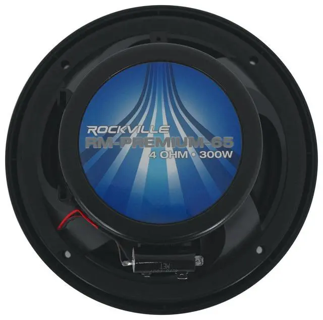 Alt view image 7 of 7 - RM-PREMIUM-65 Black 6.5" 4-Ohm, Marine Boat Speakers Pair | 600W Peak, 150W RMS, 35Hz-20kHz, 93dB Sensitivity, True Coaxial Design, Weather-Resistant Grilles, Mounting Screws