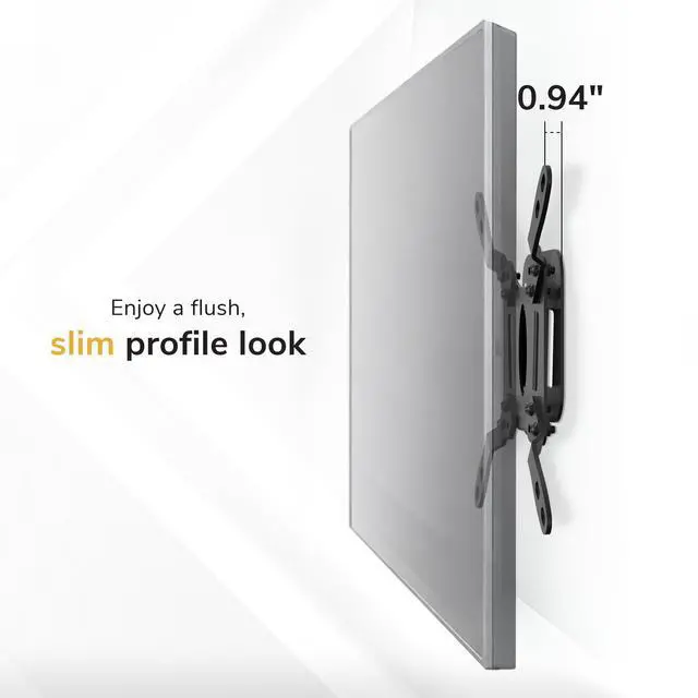 Alt view image 5 of 7 - Fixed TV Wall Mount, Ultra Low Profile 0.94", Fits 1350" TVs & Monitors up to 66 lbs, VESA 75x75200x200, Flush Mount, Single Stud, Small Flat TV Wall Bracket for Bedroom & Office