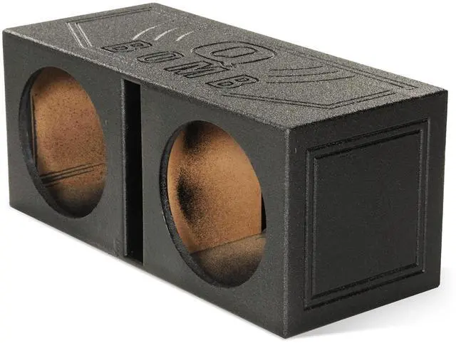 Main image of 12" Dual Subwoofer Box, High-Performance Vented Speaker Enclosure | Car Audio and Sound System Accessories - Portable Equipment for Subwoofers, Black